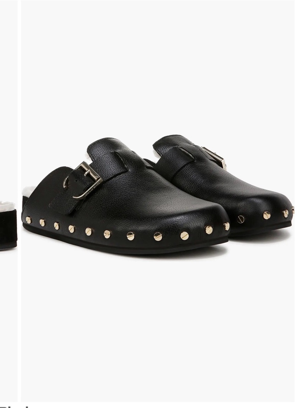 Veronica beard Black Studded Leather Mule Slides 9